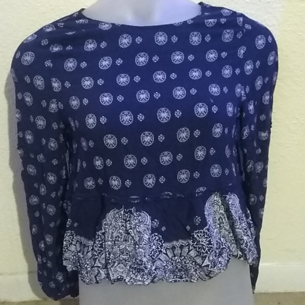 Sadie Robertson Navy Blue blouse size L
